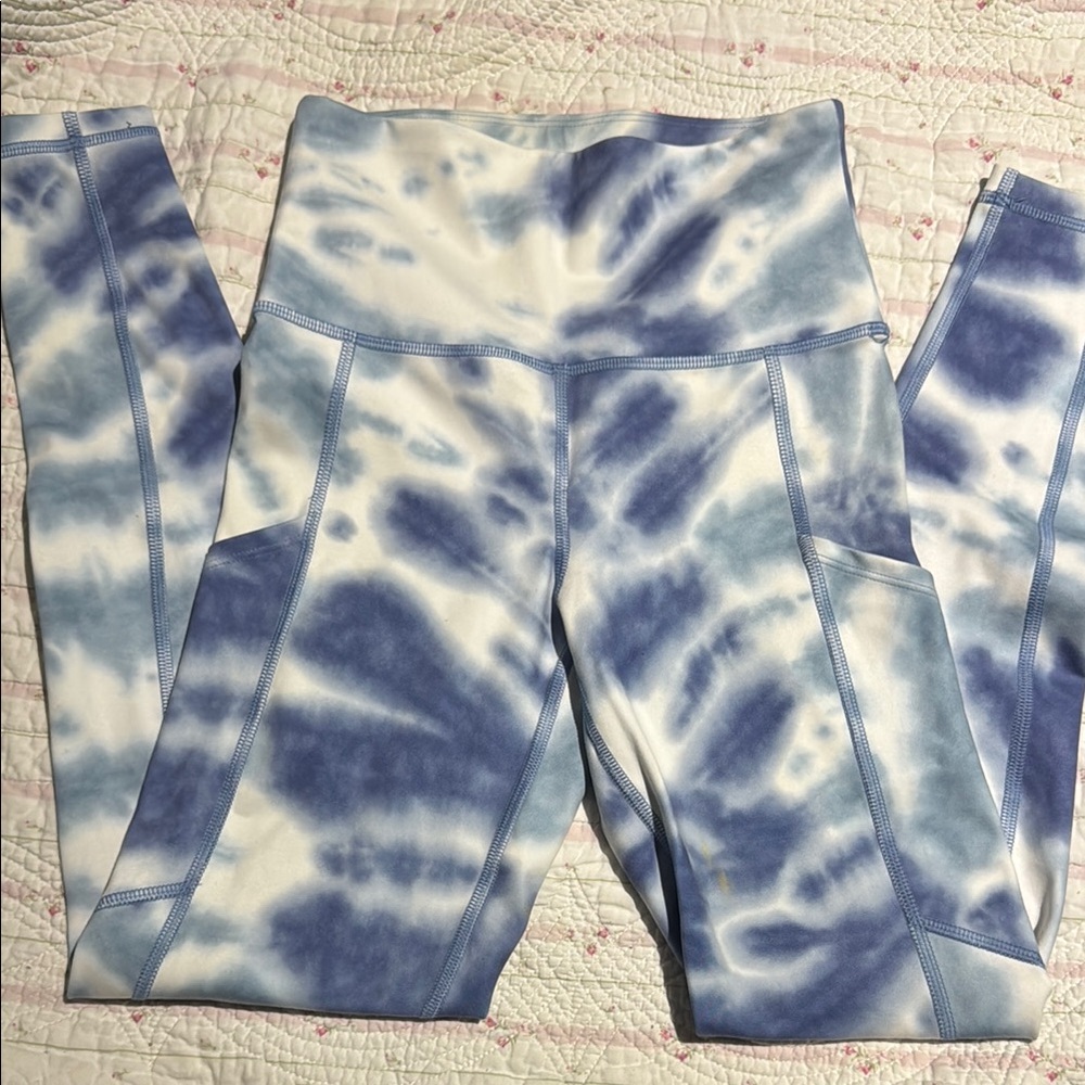 Blue Tie-Dye Leggings